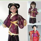 Hanfu Chinese Dress & Japanese Kimono American Girl & Carpatina 18 Dolls Pattern