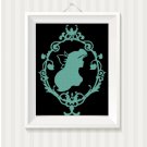 Ariel the little mermaid silhouette cross stitch pattern in pdf