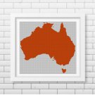 Australia silhouette cross stitch pattern in pdf