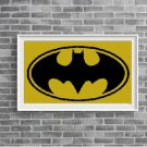 Batman logo silhouette cross stitch pattern in pdf