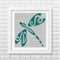 Dragonfly silhouette cross stitch pattern in pdf