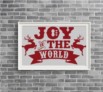 Joy to the world- silhouette cross stitch pattern in pdf