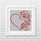 Love heart silhouette cross stitch pattern in pdf