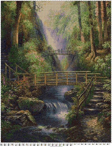 Forest Bridges art cross stitch pattern in pdf ANCHOR