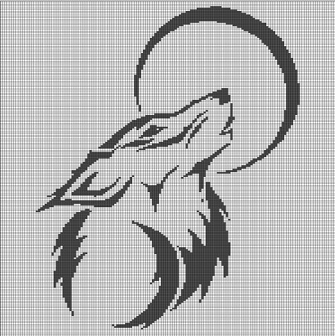 WOLF AND THE MOON CROCHET AFGHAN PATTERN GRAPH