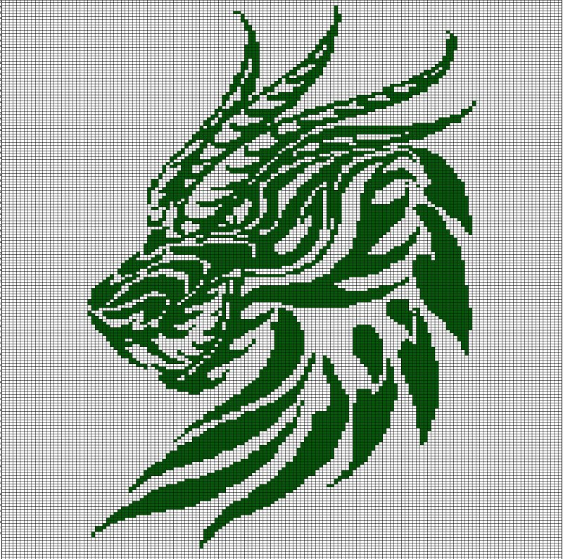 Green Dragon Crochet Afghan Pattern Graph