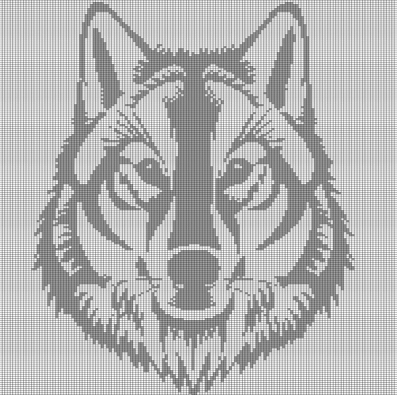 GREY WOLF HEAD CROCHET AFGHAN PATTERN GRAPH