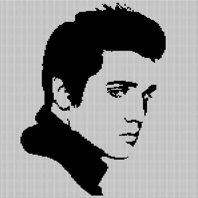 ELVIS FACE CROCHET AFGHAN PATTERN GRAPH