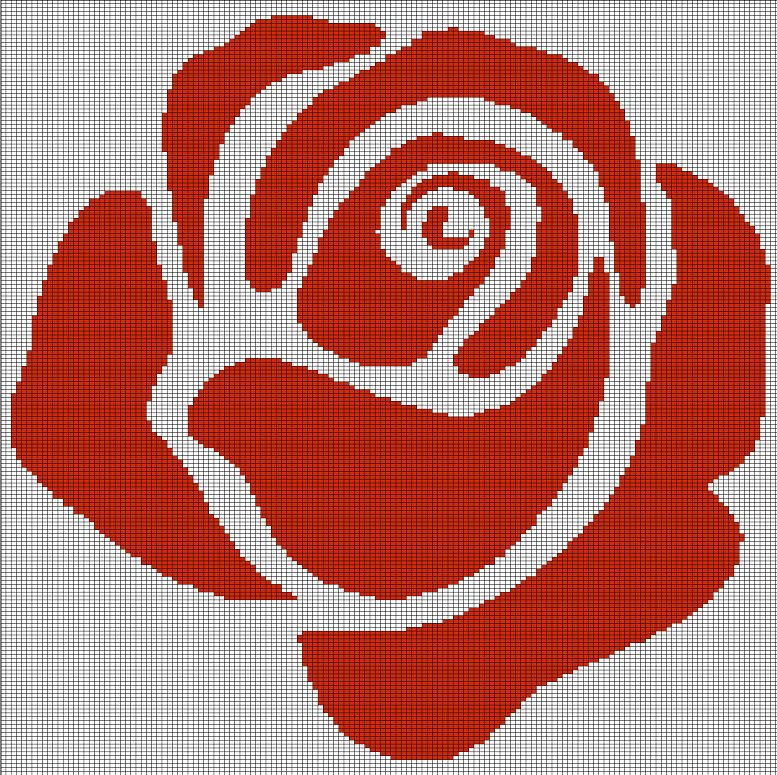 ROSE CROCHET AFGHAN PATTERN GRAPH 1