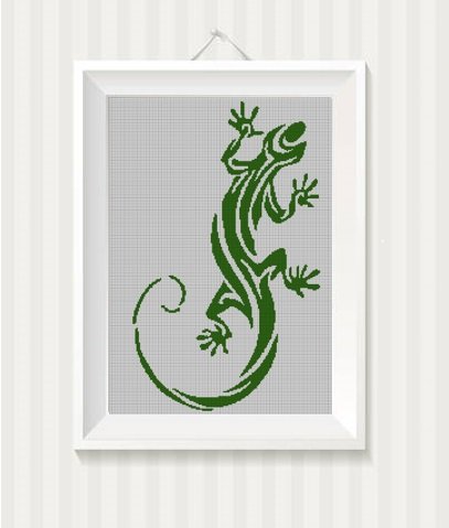 Lizard silhouette cross stitch pattern in pdf 2