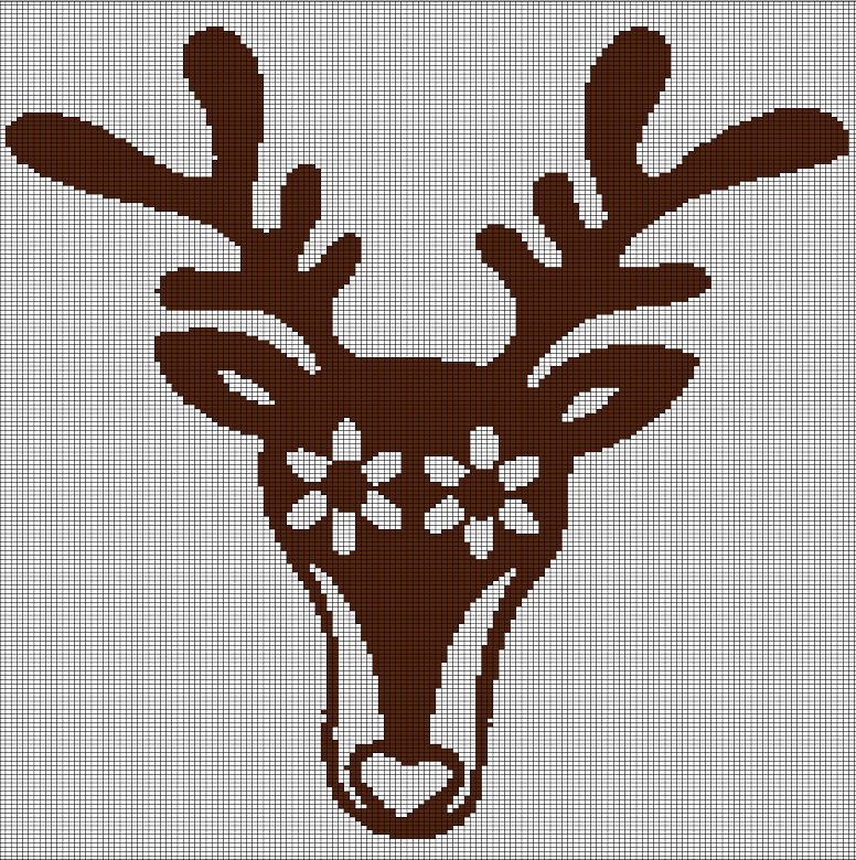 FLOWER DEER CROCHET AFGHAN PATTERN GRAPH