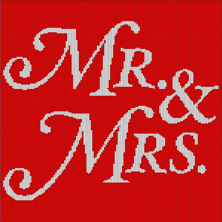 MR. AND MRS. TEXT CROCHET AFGHAN PATTERN GRAPH