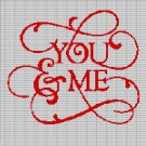 YOU AND ME TEXT CROCHET AFGHAN PATTERN GRAPH