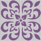 BLUE VIOLET MOSAIC TAPESTRY STYLE CROCHET AFGHAN PATTERN GRAPH