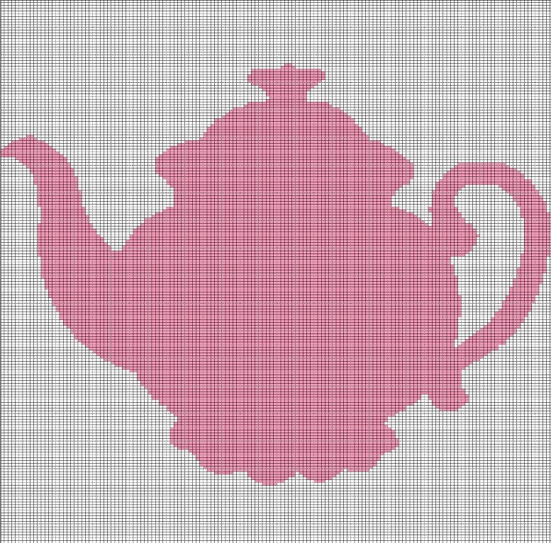 PINK TEAPOT CROCHET AFGHAN PATTERN GRAPH