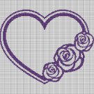ROSE HEART WREATH CROCHET AFGHAN PATTERN GRAPH