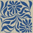 BEIGE AND BLUE FLOWER TAPESTRY STYLE CROCHET AFGHAN PATTERN GRAPH BEIGE AND BLUE FLOWER TAPESTRY STYLE CROCHET AFGHAN PATTERN GRAPH