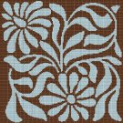 BLUE AND BROWN FLOWERS TAPESTRY STYLE CROCHET AFGHAN PATTERN GRAPH BLUE AND BROWN FLOWERS TAPESTRY STYLE CROCHET AFGHAN PATTERN GRAPH