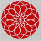 RED MOSAIC TAPESTRY STYLE CROCHET AFGHAN PATTERN GRAPH
