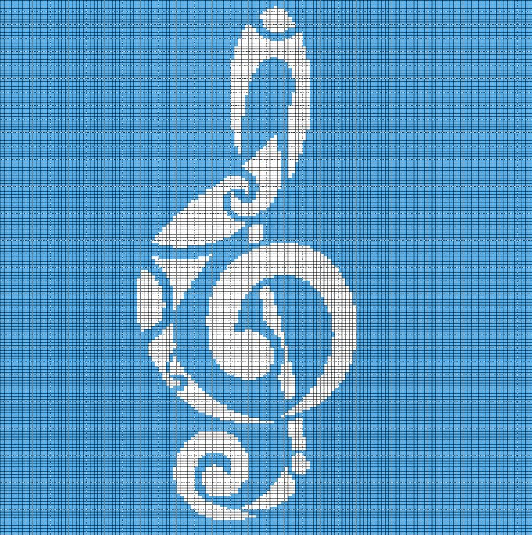 BLUE VIOLIN CROCHET AFGHAN PATTERN GRAPH