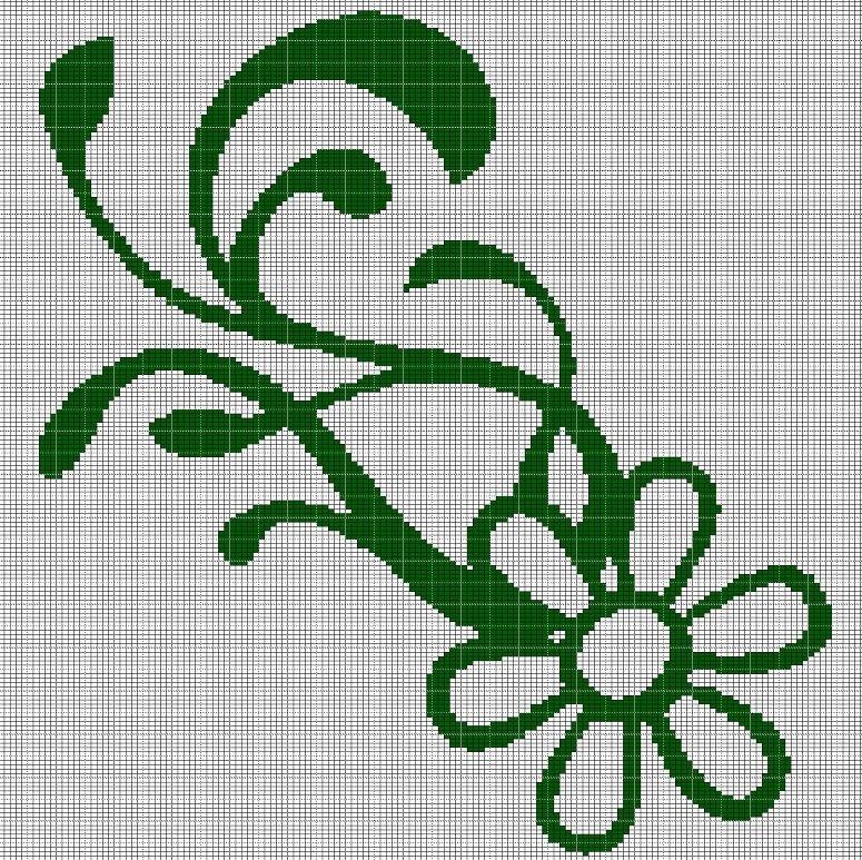 GREEN FLOWER CROCHET AFGHAN PATTERN GRAPH