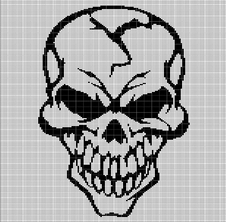 SKULL CROCHET AFGHAN PATTERN GRAPH