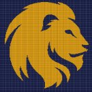 YELLOW-BLUE LION HEAD CROCHET AFGHAN PATTERN GRAPH
