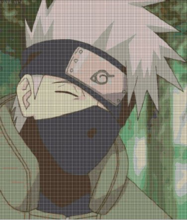 Kakashi Anime Cross Stitch Pattern In Pdf