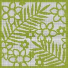 GREEN LEAVES AND FLOWERS TAPESTRY STYLE CROCHET AFGHAN PATTERN GRAPH