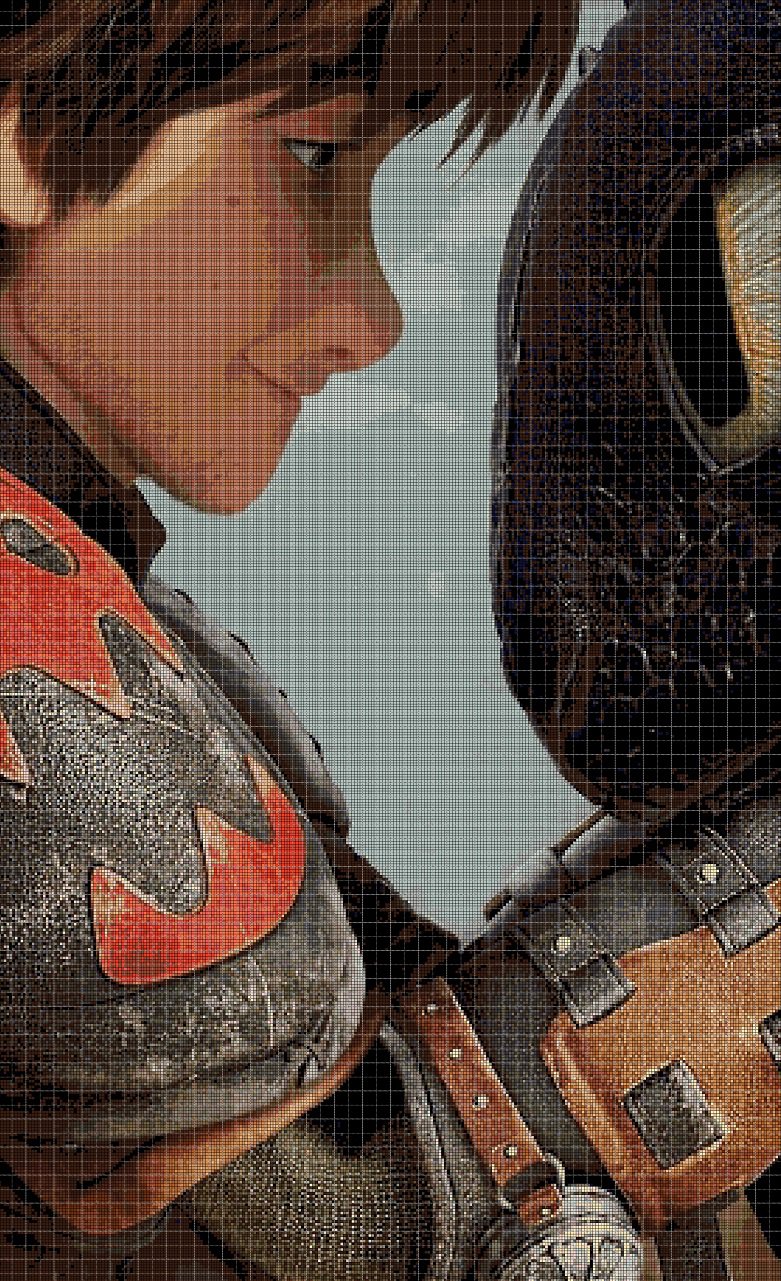 Hiccup and Toothless cross stitch pattern in pdf2