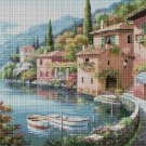 Amalfi landscape cross stitch pattern in pdf DMC