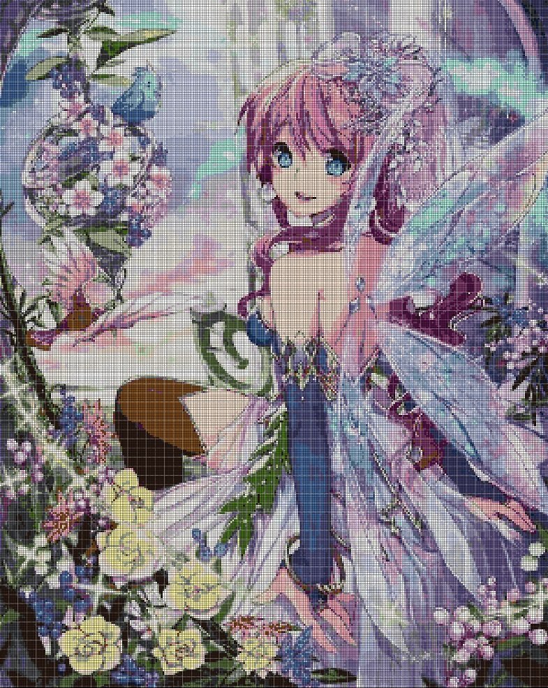 Anime Fairy cross stitch pattern in pdf DMC