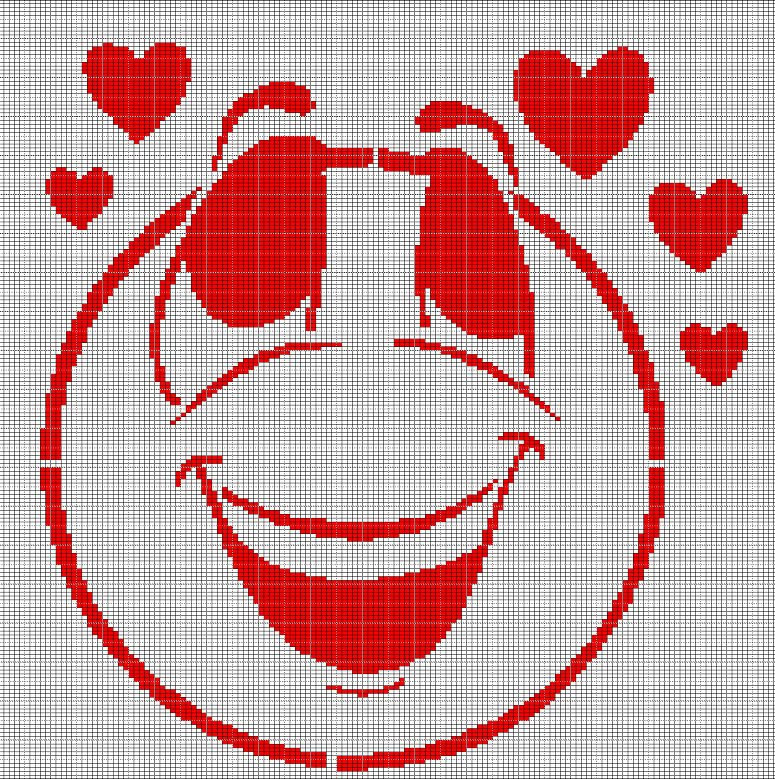 LOVE FACE CROCHET AFGHAN PATTERN GRAPH
