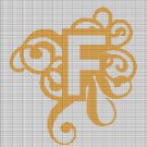MONOGRAM "F" CROCHET AFGHAN PATTERN GRAPH