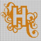 MONOGRAM "H" CROCHET AFGHAN PATTERN GRAPH