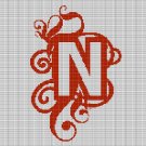 MONOGRAM "N" CROCHET AFGHAN PATTERN GRAPH