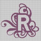 MONOGRAM "R" CROCHET AFGHAN PATTERN GRAPH