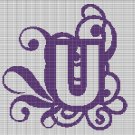 MONOGRAM "U" CROCHET AFGHAN PATTERN GRAPH