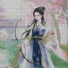 Archer Beauty fantasy cross stitch pattern in pdf DMC