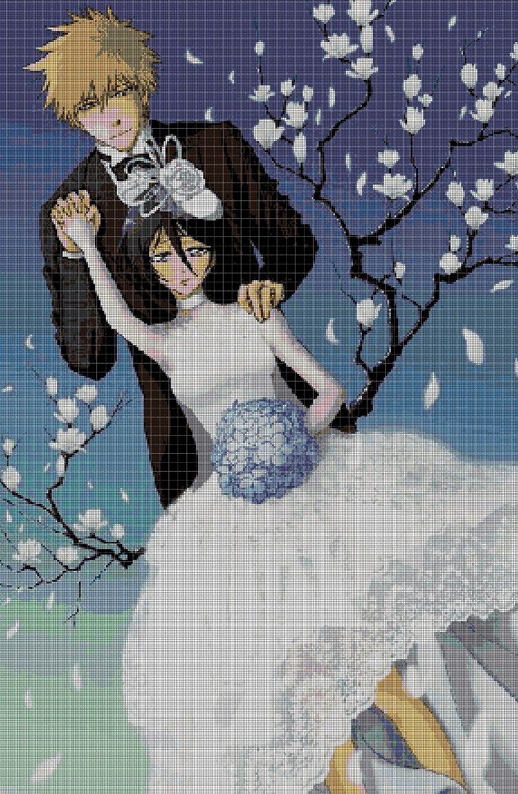 Bleach wedding anime cross stitch pattern in pdf DMC