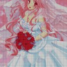 Anime Bride with red roses cross stitch pattern in pdf DMC