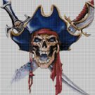 Pirate logo cross stitch pattern in pdf DMC