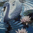 Swan in the water cross stitch pattern in pdf DMC