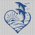 DOLPHINS ON THE SEA CROCHET AFGHAN PATTERN GRAPH