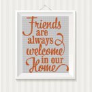 Friends are...text silhouette cross stitch pattern in pdf