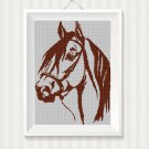 Horse head4 silhouette cross stitch pattern in pdf