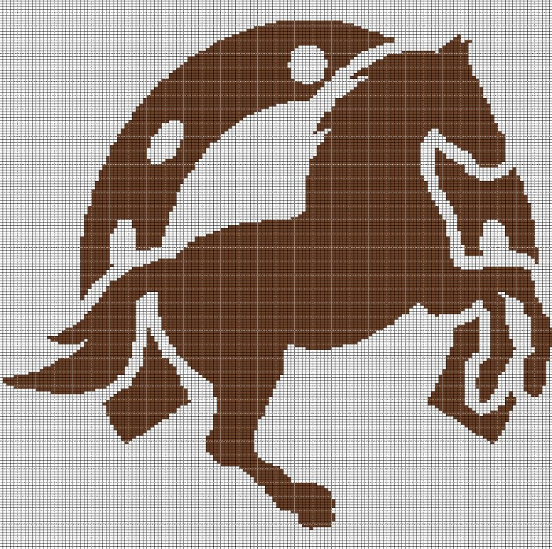 HORSESHOE AND HORSE 2 CROCHET AFGHAN PATTERN GRAPH