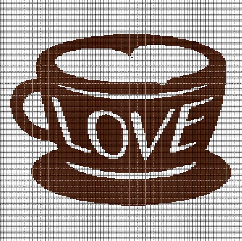 LOVE COFFEE 2 CROCHET AFGHAN PATTERN GRAPH2