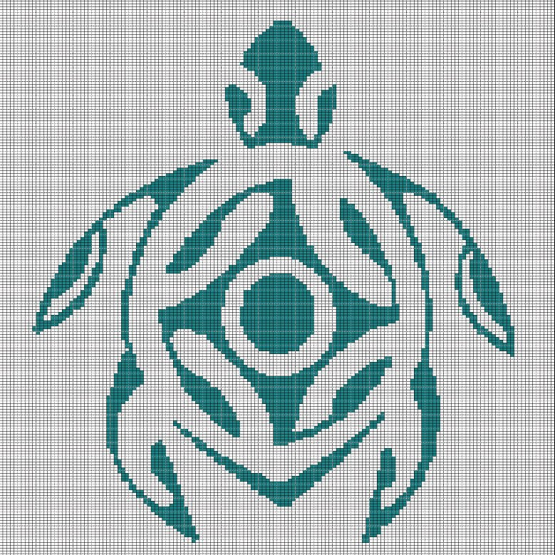PEACOCK BLUE TURTLE CROCHET AFGHAN PATTERN GRAPH