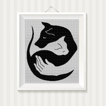 Owner silhouette cross stitch pattern in pdf